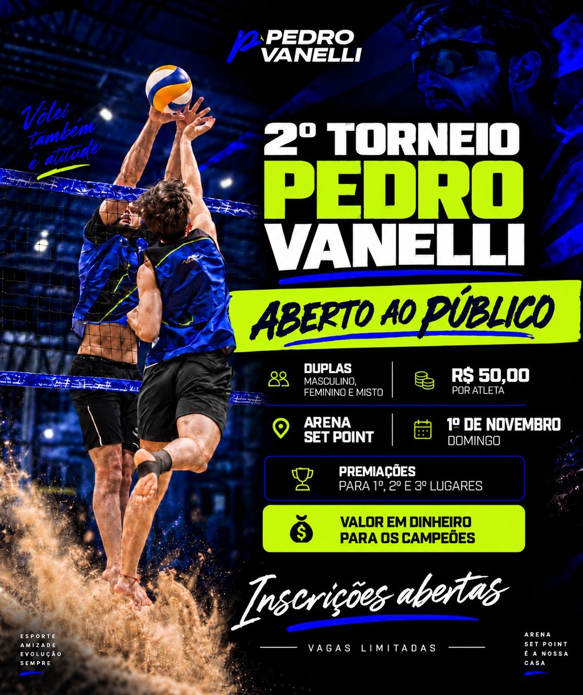 Arte de divulgação: 2º Torneio Pedro Vanelli Open